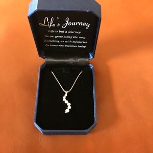 Silver Necklace with Crystal Stones